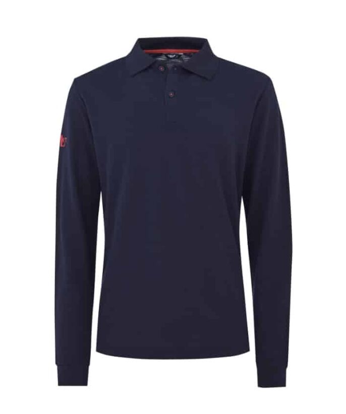 WoolLand  Kristiansand pique shirt Blue Ink Men Long sleeve