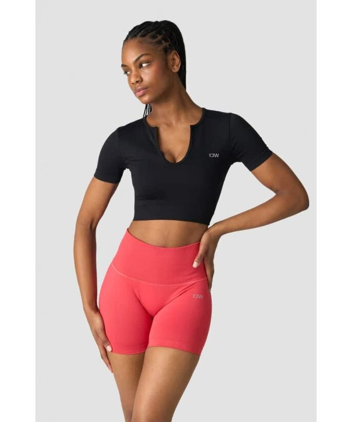 Icaniwill Ribbed Define Seamless Cropped T-Shirt Dame