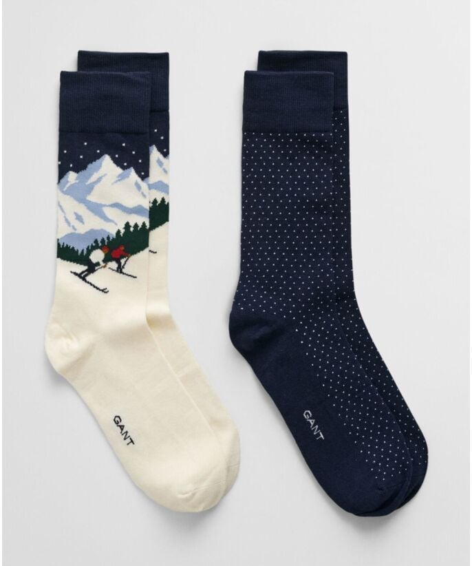 Gant 2pk Skiers artwork socks